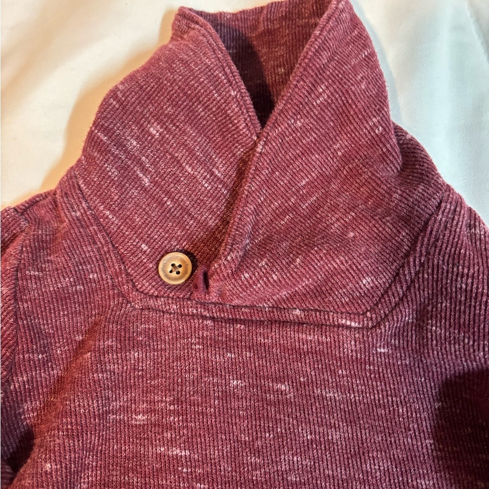 Old Navy Maroon Kids Sweater size 18-24 months with cute button at top - Picture 2 of 4